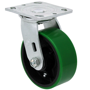 27PU50JG0417YY: Durable USA 5" polyon swivel caster