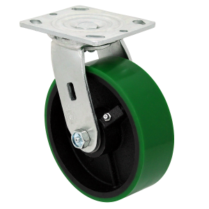 27PU60JG0417YY: Durable USA 6" polyon swivel caster